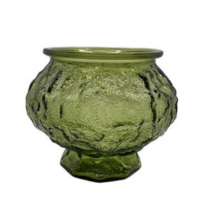 Vintage 1970’s E.O. Brody Co. Green Glass Candy Dish